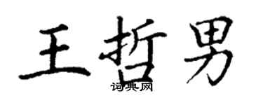丁謙王哲男楷書個性簽名怎么寫