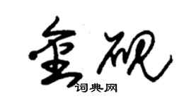 朱錫榮金硯草書個性簽名怎么寫