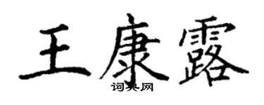 丁謙王康露楷書個性簽名怎么寫