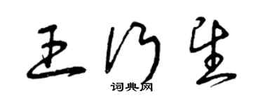 曾慶福王行望草書個性簽名怎么寫