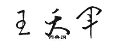 駱恆光王夭軍草書個性簽名怎么寫