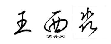 梁錦英王西淼草書個性簽名怎么寫