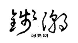 曾慶福錢潮草書個性簽名怎么寫