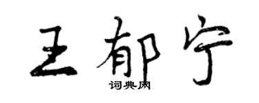 曾慶福王郁寧行書個性簽名怎么寫