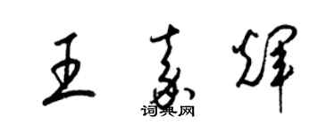 梁錦英王嘉輝草書個性簽名怎么寫