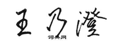 駱恆光王乃澄行書個性簽名怎么寫
