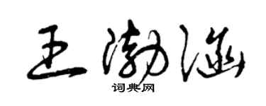 曾慶福王渤涵草書個性簽名怎么寫
