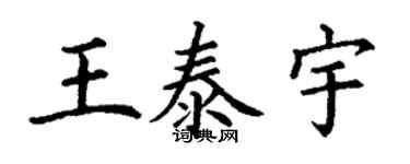 丁謙王泰宇楷書個性簽名怎么寫
