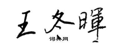 王正良王冬暉行書個性簽名怎么寫