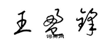 梁錦英王盈鋒草書個性簽名怎么寫