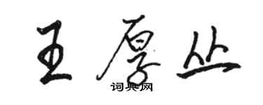 駱恆光王厚叢行書個性簽名怎么寫