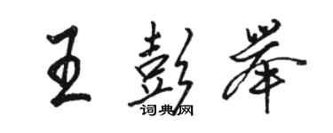 駱恆光王彭舉行書個性簽名怎么寫
