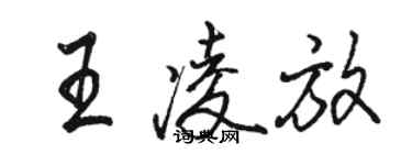 駱恆光王凌放行書個性簽名怎么寫