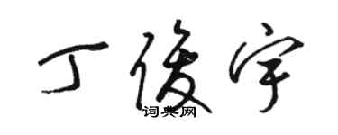 駱恆光丁俊宇草書個性簽名怎么寫