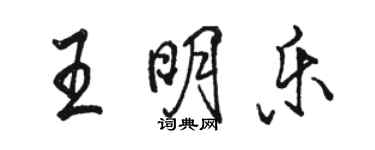 駱恆光王明樂行書個性簽名怎么寫