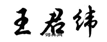 胡問遂王君緯行書個性簽名怎么寫