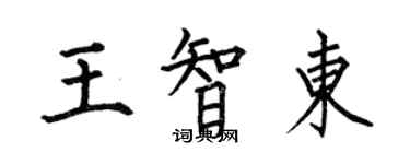 何伯昌王智東楷書個性簽名怎么寫