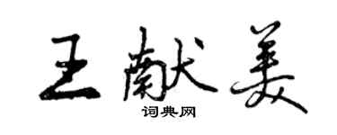 曾慶福王獻美行書個性簽名怎么寫