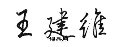 駱恆光王建維行書個性簽名怎么寫
