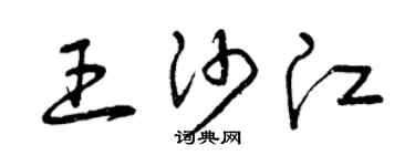 曾慶福王沙江草書個性簽名怎么寫