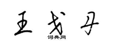 梁錦英王戈丹草書個性簽名怎么寫