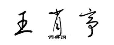 梁錦英王肖亭草書個性簽名怎么寫