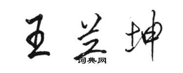 駱恆光王蘭坤行書個性簽名怎么寫