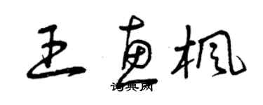 曾慶福王惠楓草書個性簽名怎么寫