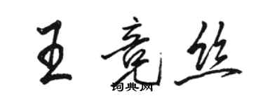 駱恆光王競絲行書個性簽名怎么寫