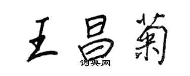 王正良王昌菊行書個性簽名怎么寫