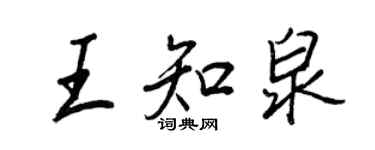 王正良王知泉行書個性簽名怎么寫