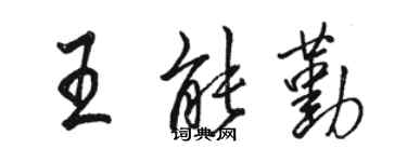 駱恆光王能勤行書個性簽名怎么寫
