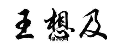 胡問遂王想及行書個性簽名怎么寫