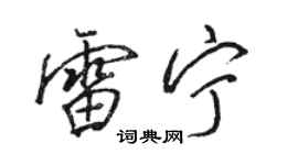 駱恆光雷寧行書個性簽名怎么寫
