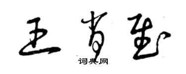 曾慶福王肖慰草書個性簽名怎么寫