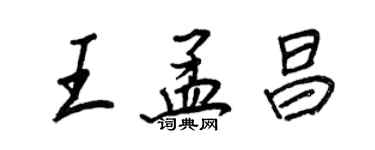王正良王孟昌行書個性簽名怎么寫