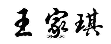 胡問遂王家琪行書個性簽名怎么寫