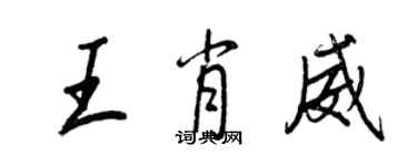 王正良王肖威行書個性簽名怎么寫