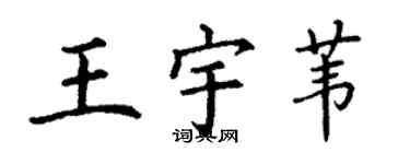 丁謙王宇葦楷書個性簽名怎么寫