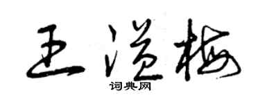 曾慶福王溢梅草書個性簽名怎么寫