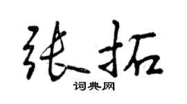 曾慶福張拓行書個性簽名怎么寫