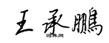 王正良王承鵬行書個性簽名怎么寫
