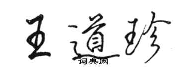 駱恆光王道珍行書個性簽名怎么寫