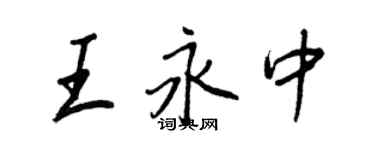 王正良王永中行書個性簽名怎么寫