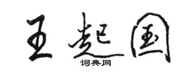駱恆光王起國行書個性簽名怎么寫