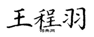 丁謙王程羽楷書個性簽名怎么寫