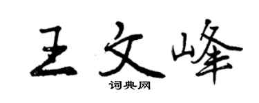 曾慶福王文峰行書個性簽名怎么寫