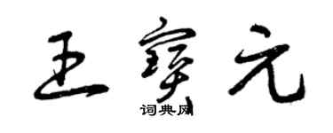 曾慶福王寶元草書個性簽名怎么寫