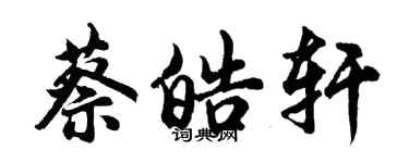 胡問遂蔡皓軒行書個性簽名怎么寫