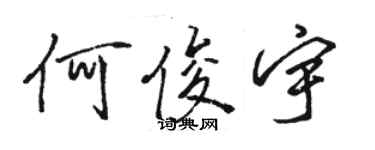 駱恆光何俊宇行書個性簽名怎么寫